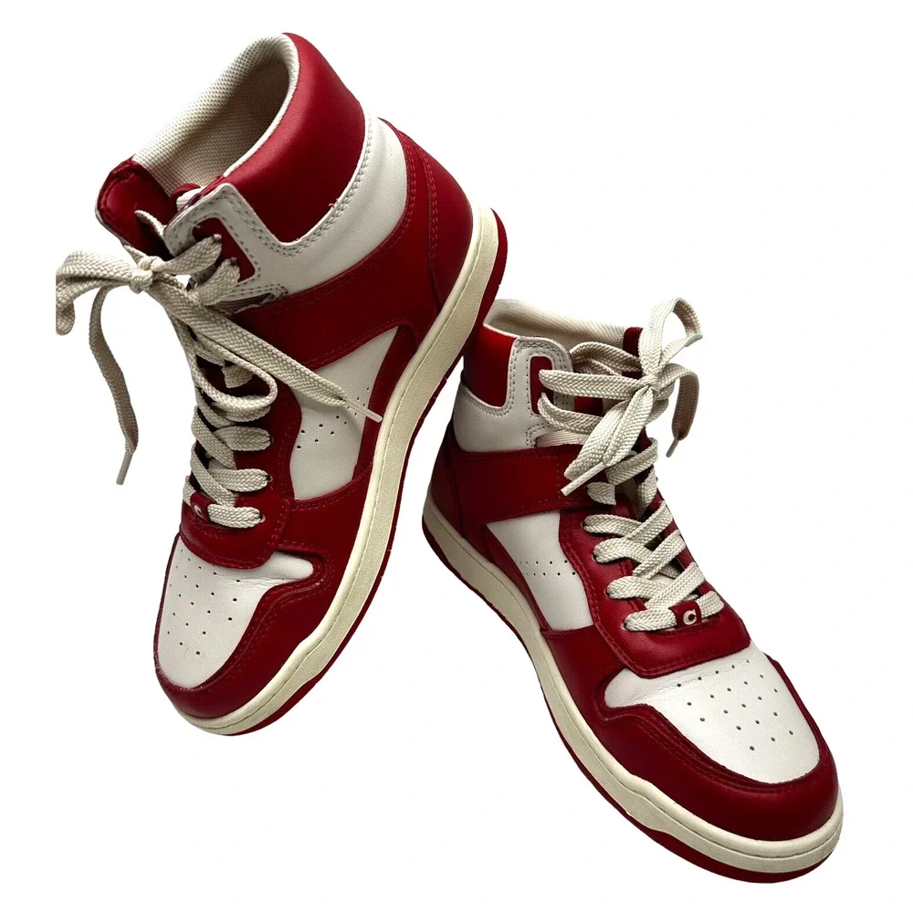 Coach Women's High Top Sport Red /Chalk‎ Sneakers / Size 7B / CG624 / Pre-owned